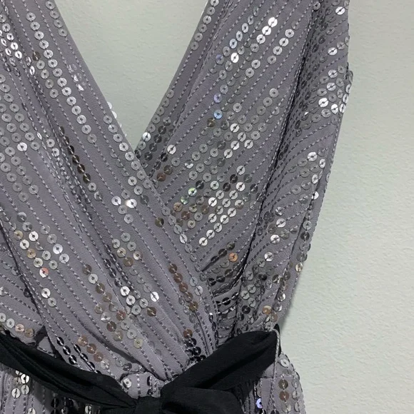 Express Silver Sequined Party Dress - Picture 3 of 5